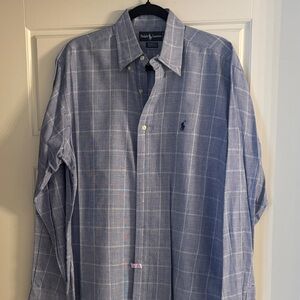 Ralph Lauren Men's Shirt in Blue Check Pattern